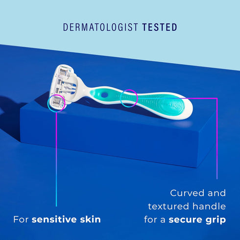 Schick Hydro Silk Sensitive Skin Disposable Razors for Women, 6 Count