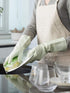 LANON Skin-Friendly Cleaning Gloves, Reusable Dishwashing Kitchen Gloves, Non-Slip, Canary Green, Medium
