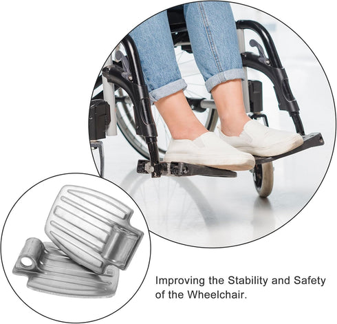 GLEAVI Wheelchair Foot Pedal Replacement Pair Thickened Metal Non-Slip Footrest Accessory Universal for Elderly
