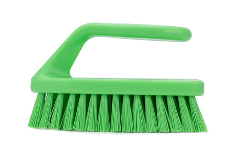 SPARTA Heavy Duty Scrub Brush, 6 Inch Iron Shaped Handle with Stiff Bristles for Kitchen, Bathroom, and Tile Cleaning