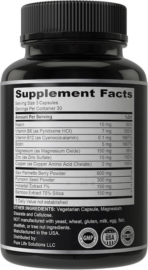 11-in-1 Vegan Hair Growth Vitamins for Thinning & Brittle Hair, Advanced Vitamin Complex with Biotin