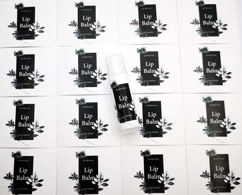 Homemade Skincare Products Adhesive Labels Stickers for Lip Balm Container Tubes, 20pcs (Simple Elegance)
