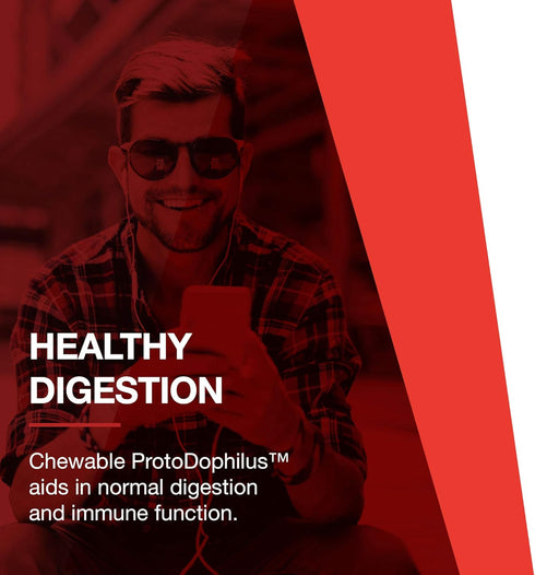 Protocol Chewable Protodophilus, 10 Billion CFU Probiotic for Adults & Kids, Vegan & Halal, 60 Chewables