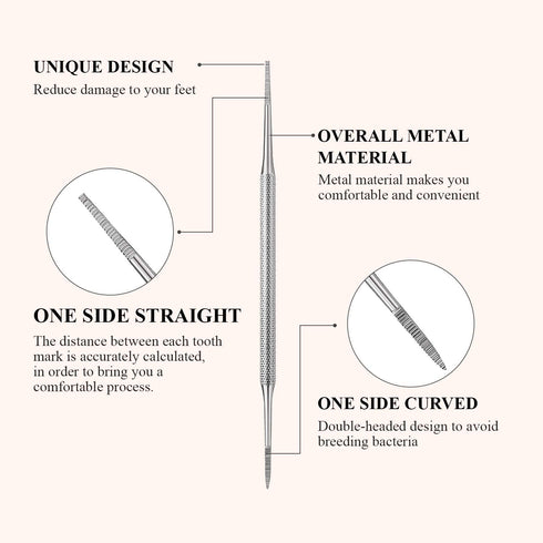 Mudder 6 Pack Ingrown Toenail Files, Double Sided Toenail Lifters, Stainless Steel Manicure Tools