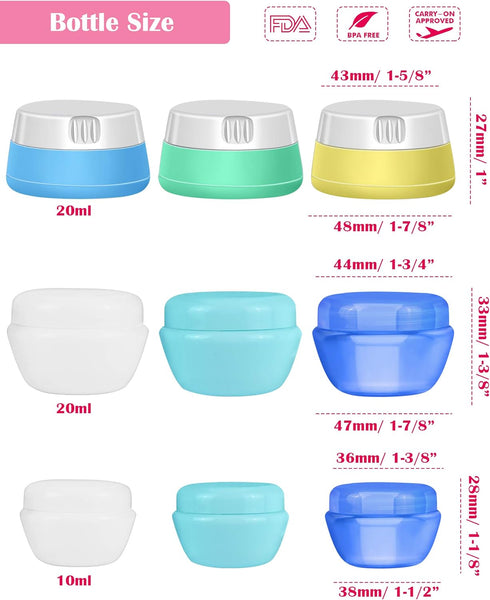 Selizo Travel Bottles Containers Silicone and Plastic with TSA Approved Toiletry Case