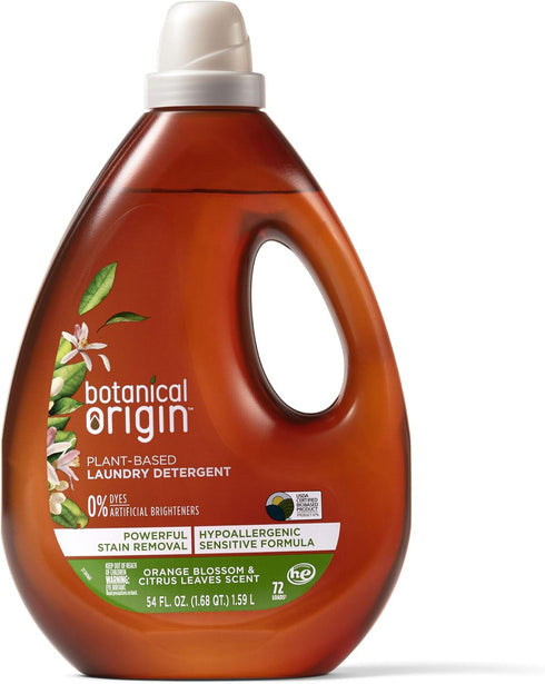 Botanical Origin Plant-based Laundry Detergent, Orange Blossom and Citrus Leaves, 54 oz (72 loads)