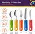 Special Supplies Adaptive Utensils, 5-Piece Kitchen Set with Wide, Non-Slip Handles for Hand Tremors, Arthritis,