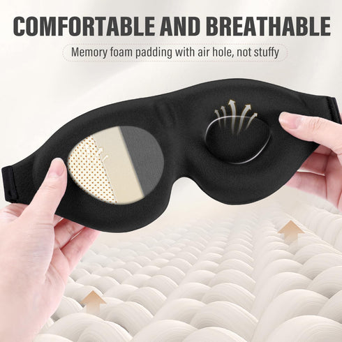 YIVIEW Sleep Mask for Side Sleeper, 3D Light Blocking Eye Mask, Soft Breathable Cover for Women Men