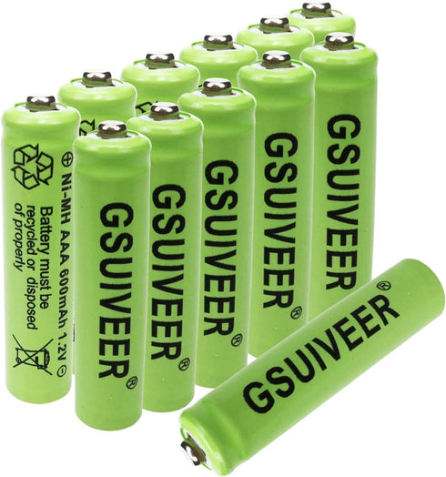 Rechargeable Solar Light Batteries AAA NiMh 600mAh 1.2V - 20 Pack for Outdoor Garden Lights