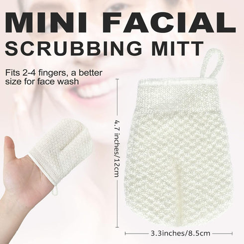 MIG4U 3 PCS Exfoliating Facial Scrubber Mitt, Face Cleanser Wash Mittens for Men & Women