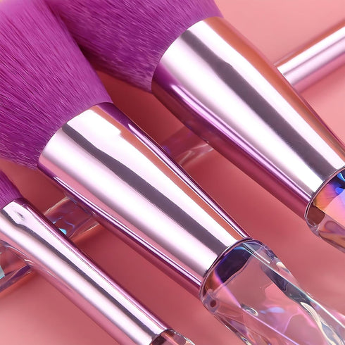 Kingtree Makeup Brush Set, 10PCS Crystal Makeup Brushes, Premium Synthetic Foundation, Blush, and Eye Shadow Kit