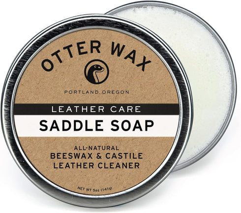 Otter Wax Saddle Soap | 5oz | All-Natural Universal Leather Cleaner | Made in USA