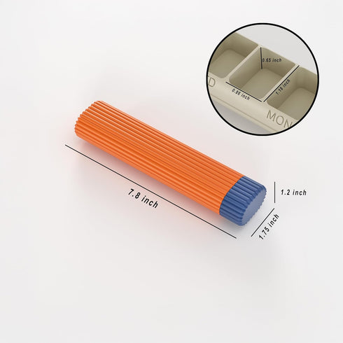 LUJU STUDIO 7-Day Personalized Weekly Pill Organizer, Custom Name Travel Vitamin Case & Aesthetic Medicine Dispenser