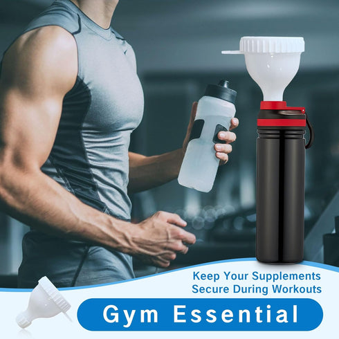 YAFIYGI 2Pack Protein Powder Container to go Portable Supplement Funnels for Filling Bottles with Protein Powder