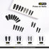 Kikmoya Extra Long Coffin Press on Nails, 24pcs Crystal Luxury Nails with Grey Black Rhinestones, Glossy Tips