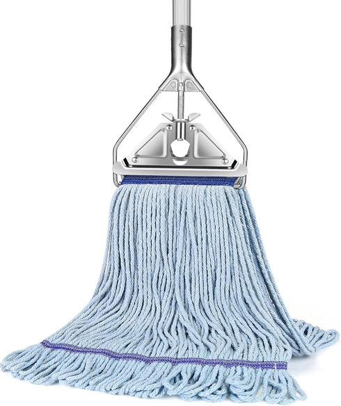String Mop Heavy Duty for Floor Cleaning, 59inch Mop Handle for Home, Garage, Office, and Warehouse