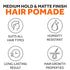 Thickening Hair Styling Pomade for Men - 1 Pack Medium Hold, Water Base, Matte Finish Barber Paste