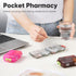 WLU 4 Pack Travel Pill Organizer Small Pill Case Pocket Pill Box Portable Medicine Organizer Box with Lables and Pill