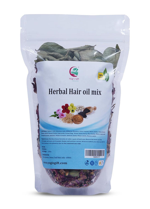HERBAL HAIR OIL MIX, Ayurvedic 18 Essential Raw Herbs for Oil Infusion, 100% Natural Indian Herbs