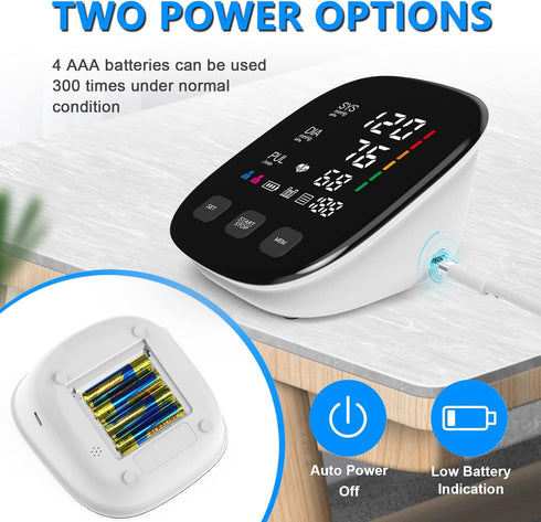 Blood Pressure Monitor, Automatic Upper Arm Monitor for Home Use with Digital LED Display, Adjustable Cuff 9-17'',