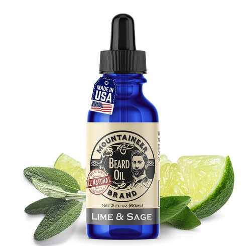 Mountaineer Brand Natural Beard Oil with Lime & Sage Scent, Hydrates and Conditions Beards, 2oz