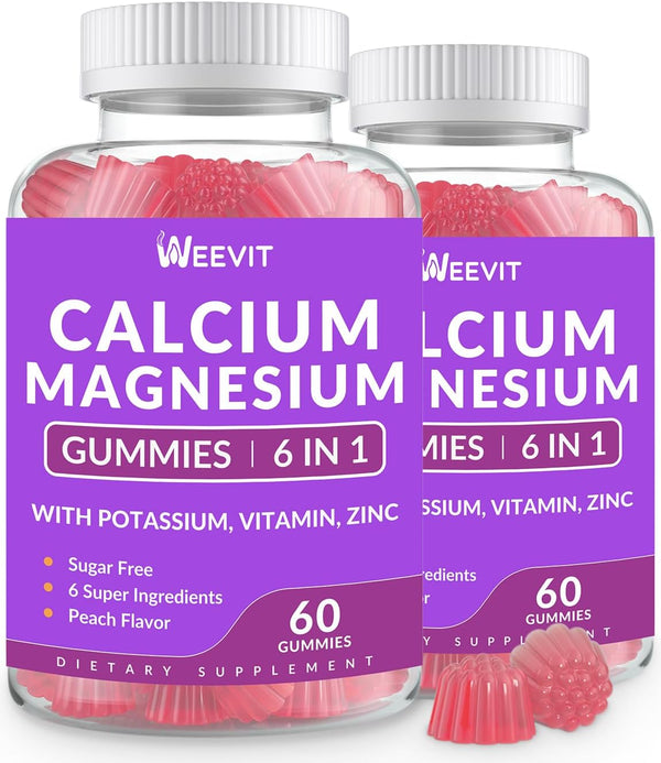 Sugar Free Calcium Gummies 600mg with Vitamin D3 K2 - Potassium, Calcium Magnesium Zinc - Vegan