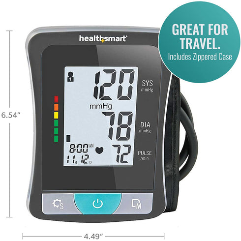 HealthSmart Digital Select Arm Blood Pressure Monitor with Automatic Cuff, Stores 120 Readings for 2 Users