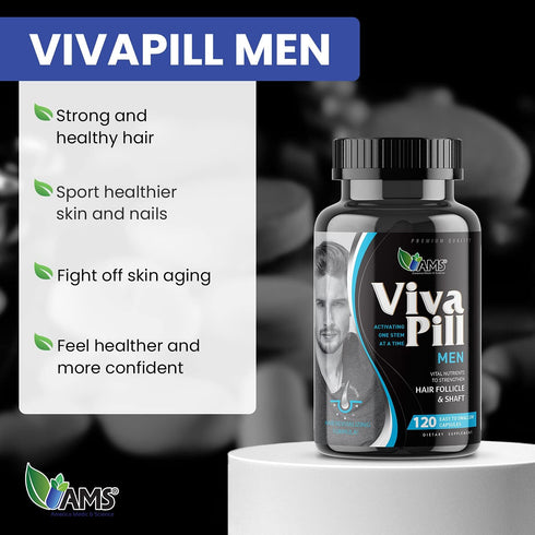 America Medic & Science VivaPill for Men - Vitamins for Hair, Skin, and Nails with Biotin, Collagen, and Keratin (120