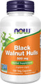 NOW Foods Black Walnut Hulls Supplement, 500 mg, 100 Veg Capsules