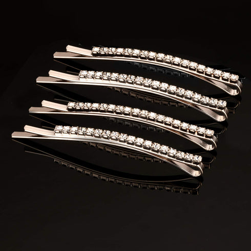 TecUnite 16 Pcs Rhinestone Bobby Pins - Bling Decorative Hair Clips for Women, Bridal, Wedding, and Daily Use