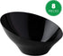 Plasticpro Disposable Angled Plastic Bowls, Round Small Serving Bowls, Heavy Duty Elegant Black, Pack of 8