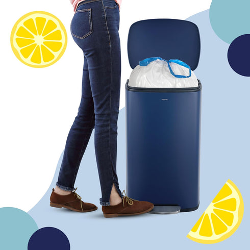 happimess HPM3100C-WHITE 13.2-Gallon Lemon Scented Drawstring Trash Can Liner, White (60-Count, 3-Packs of 20 Liners) by happimess