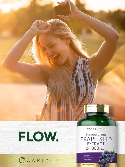 Carlyle Grape Seed Extract 24,000 mg Equivalent, 240 Capsules, Maximum Strength Standardized Extract