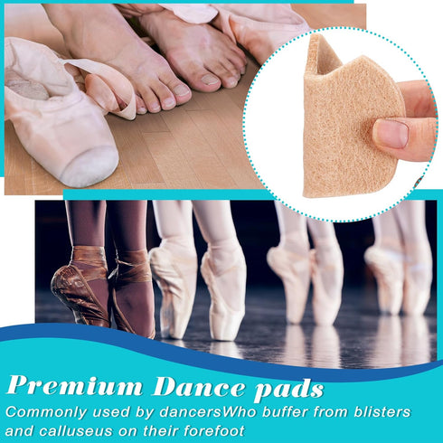 SATINIOR 30 Pcs Foot Pads for Dancer Sesamoiditis, Large Area Corn Pads, Metatarsal Felt Cushion Pads for Pain Relief