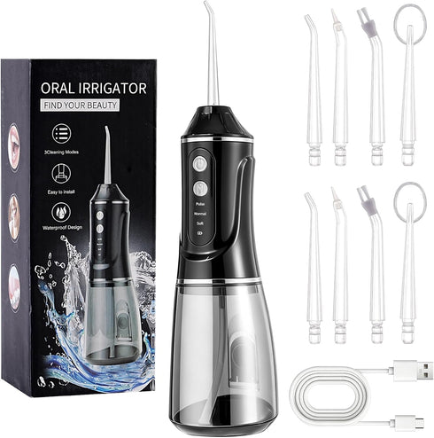 Lunstelia Cordless Water Dental Flosser for Teeth Cleaning, 380ML Large Water Tank &