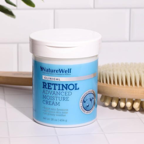 NATURE WELL Clinical 2.0 Retinol Advanced Moisture Cream for Face, Body, & Hands, 16 Oz for Skin Firmness