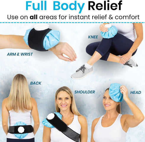 Arctic Flex Refillable Ice Pack Bags (2 Pack) - Reusable Hot Water & Ice Pack for Injuries, Pain Relief & Headaches