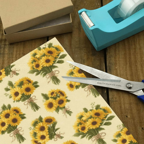 Showers58 23 inches,1 pnyoin Merry Christmas Wrapping Paper Roll,Sunflowers and Bouquet Gift Wrap Perfect