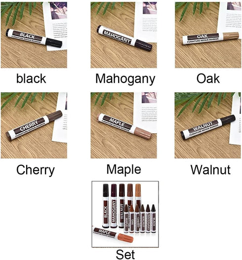 CALIDAKA Wood Repair Markers, Touch Up Pen for Stains, Scratches, Furniture Repair, Black
