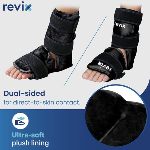 Pack Packs REVIX Ankle Ice Wrap for Foot Discomfort Soothing, Reusable Gel Ice with Cold Compression Therapy, Cold Wrap