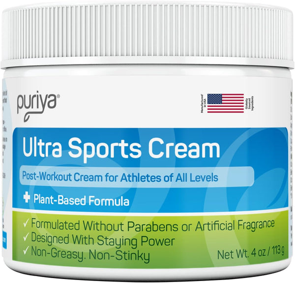 Puriya Ultra Sports Cream with Natural Menthol - Long Lasting Balm for Muscle and Joint Comfort, Maximum Strength