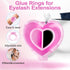 NXJ INFILILA Glue Rings for Eyelash Extensions, 100PCS Disposable Heart Shape Makeup Plastic Cups for Lashes