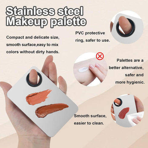 5pcs Makeup Spatula Korean Set, Including Foundation Spatula, Stainless Steel Makeup Palette, Acrylic Cosmetic Tool