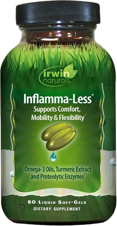 Irwin Naturals Inflamma-Less, 80 Liquid Softgels, Promotes Comfort, Mobility & Flexibility