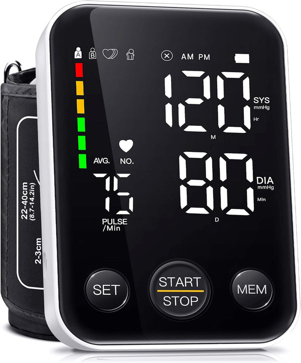 Blood Pressure Monitor for Home Use, Upper Arm BP Machine with 2x120 Reading Memory, Adjustable Cuff & Storage Bag
