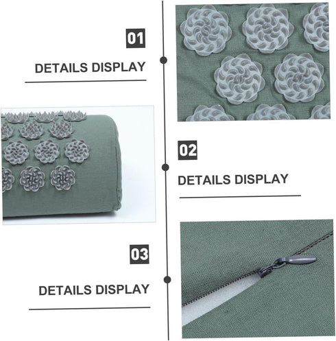Set 2pcs Acupressure Massage Mat and Acupuncture Therapy Pillow with Non-Slip Yoga Mat Surface for Back and Neck