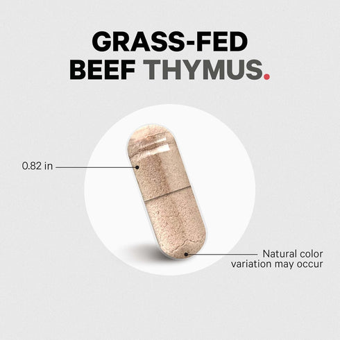 Codeage Grass Fed Beef Thymus Supplement, Freeze Dried, Non-Defatted, 180 Capsules