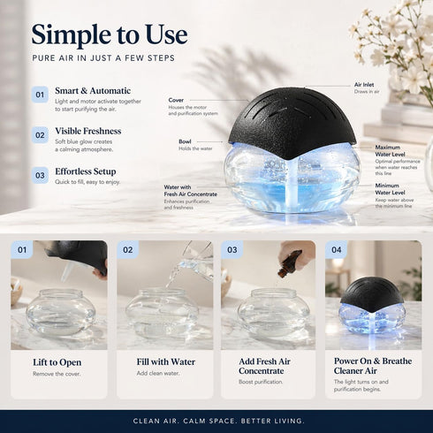 LWW Air FreshenerBlack - for Home, Bedroom, Office and Warehouse - Essential Oil Aroma Diffuser with LED Color Night