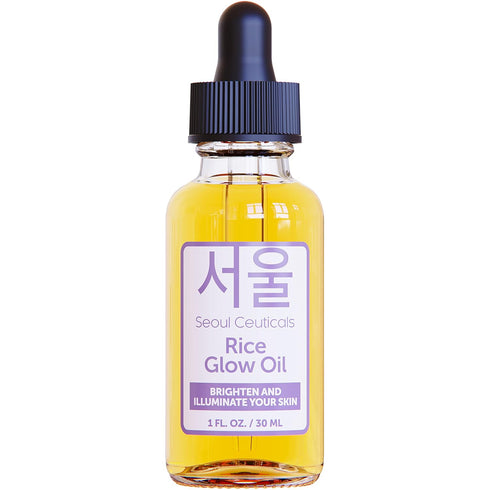 SeoulCeuticals Rice Bran Oil for Skin - 1oz Korean Facial Glow Oil with Squalane & Vitamin E, Cruelty Free