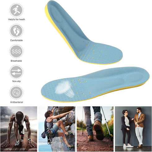Memory Foam Shoe Inserts, Shock Absorption Pain Relief Insoles for Women and Kids, 1 Pair (S: Women 5-6/Kids 2-5)